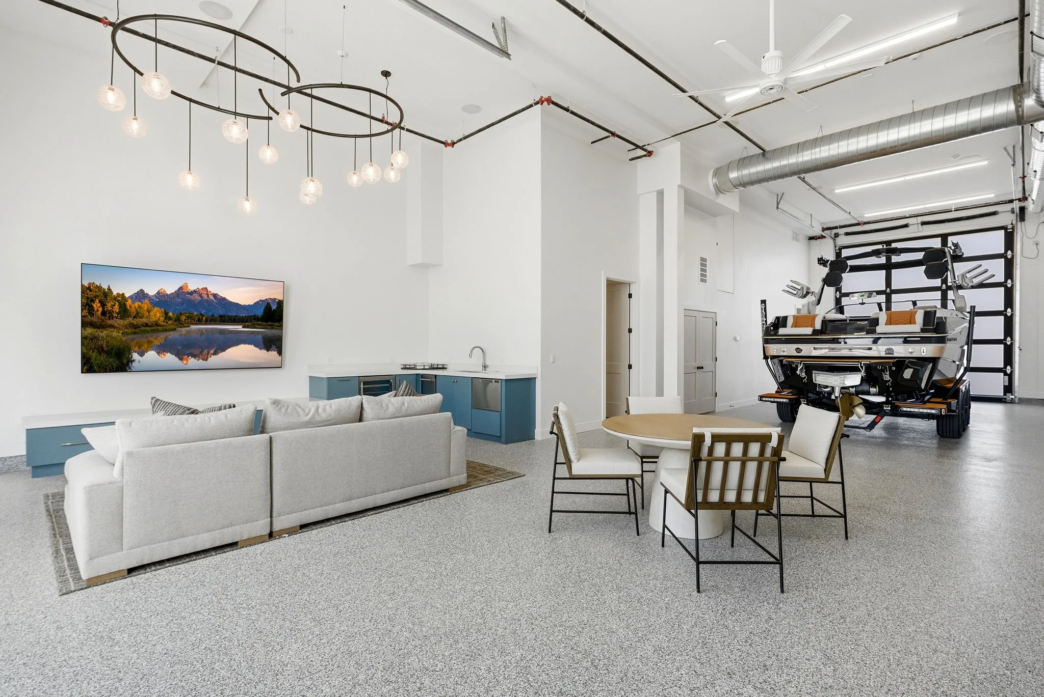 Garage level man cave